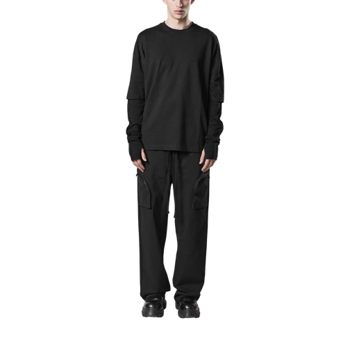 Thom Krom Sweatshirts Longsleeve mit Layer-Design black black