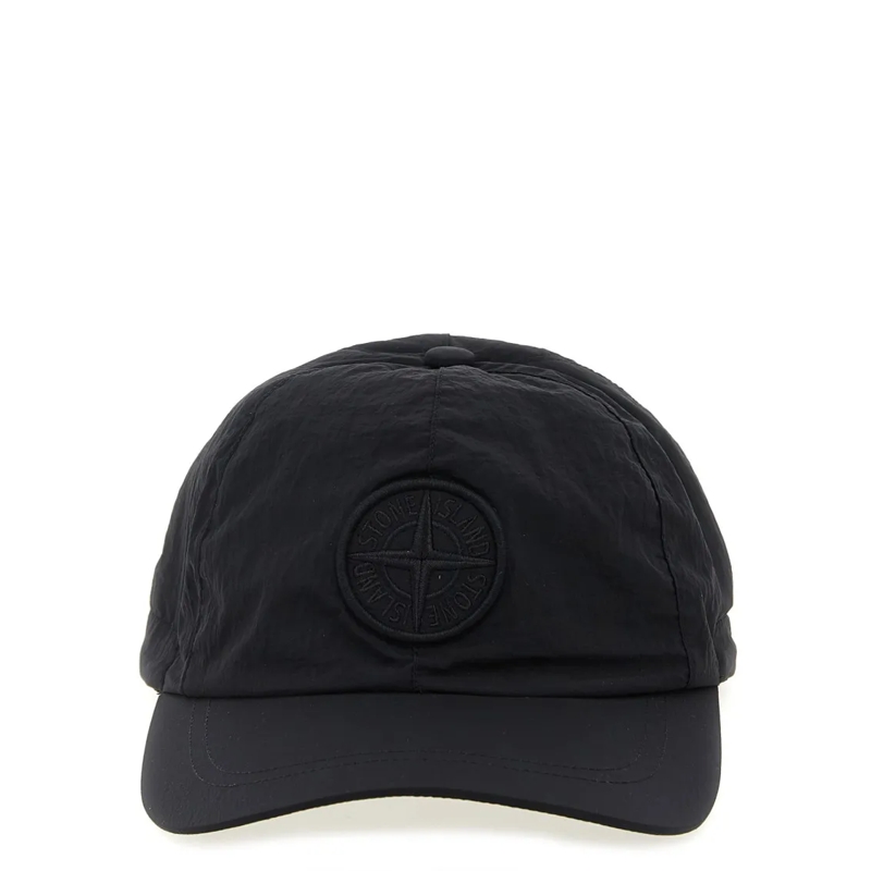 Stone Island Hut Logo Patch Cap Black