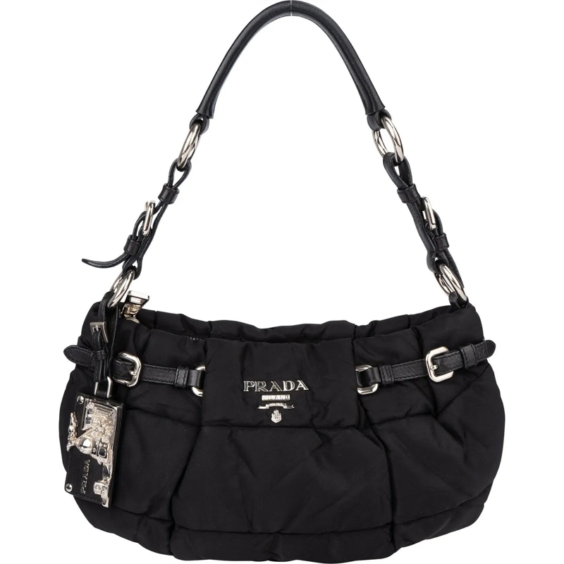 Prada Schultertasche Prada Puffy Nylon Handbag schwarz