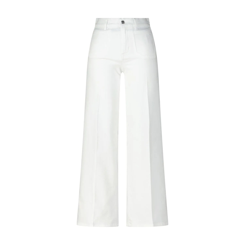 FRAME Jeans Weite Jeans Le Slim Palazzo Weiß
