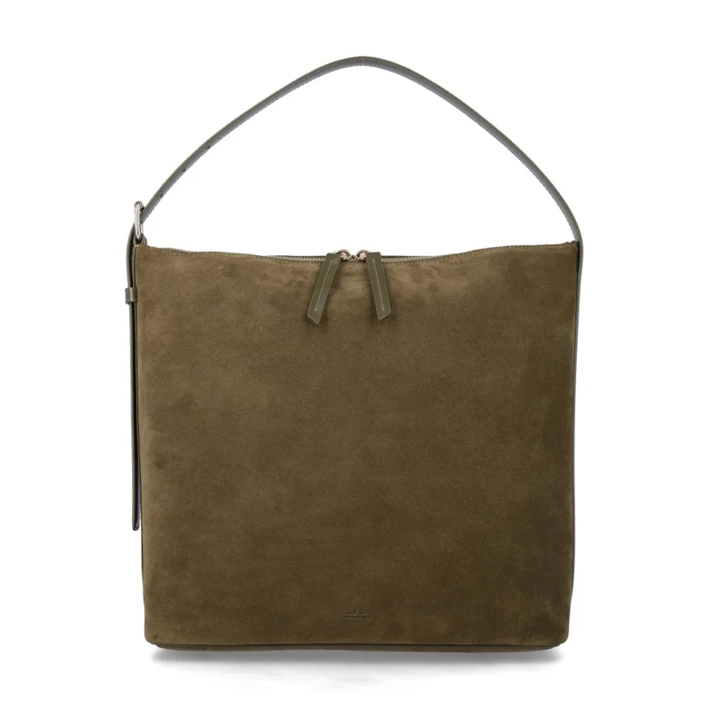 A.P.C. Sac à bandoulière Vera Leather Bag With Adjustable Strap Grey