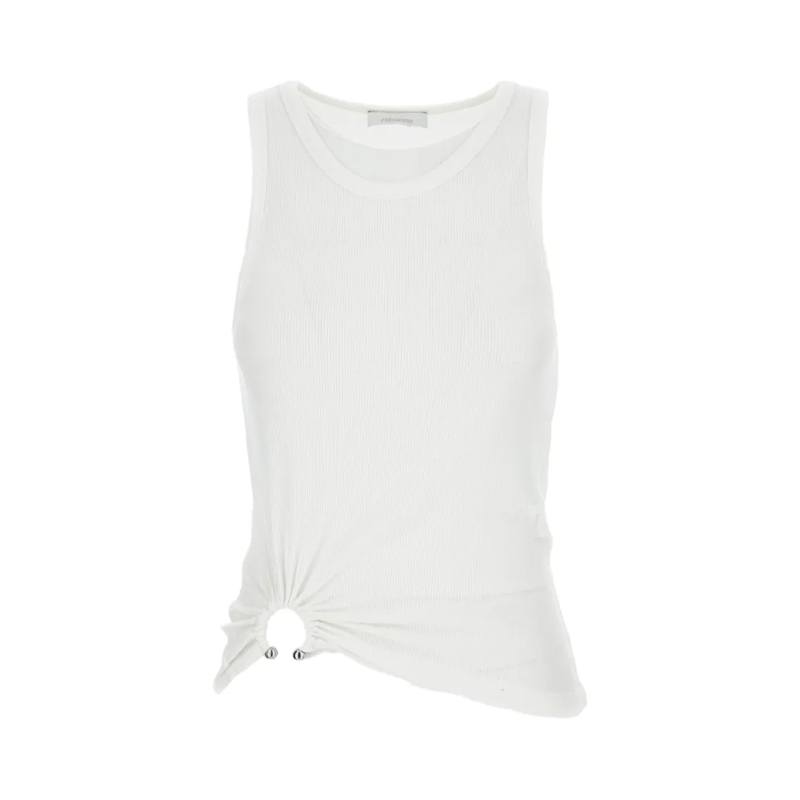 Paco Rabanne Bluse Ribbed Tank Top White