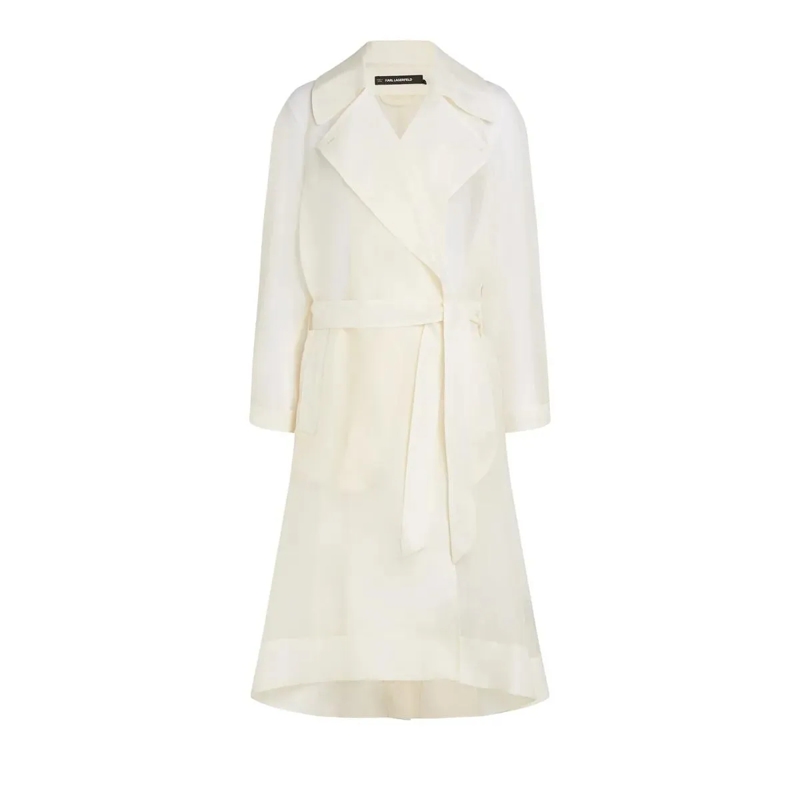 Karl Lagerfeld Daunenjacke Organza-Trenchcoat winterweiß