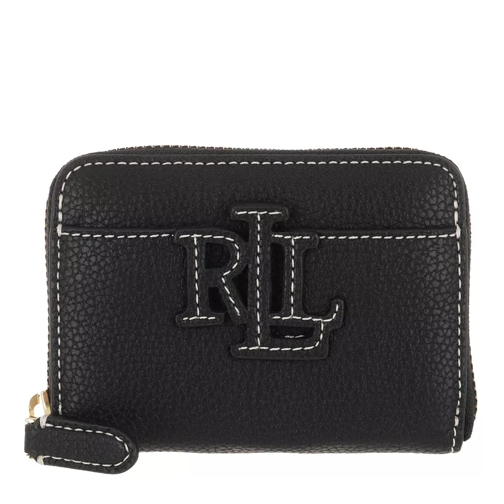 Lauren Ralph Lauren Logo Zip Wallet Small Black/Ecru Portemonnaie mit Zip-Around-Reißverschluss