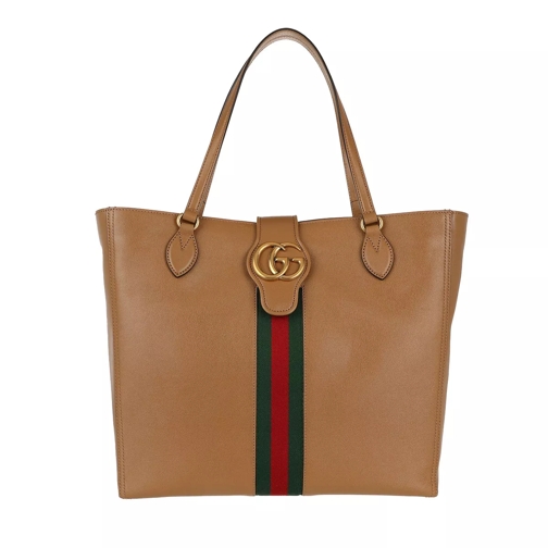 Gucci Medium Double G Tote Bag Quartz Beige Rymlig shoppingväska