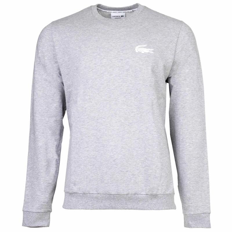 Lacoste  Lacoste LACOSTE Herren Sweatshirt - Logo Print, Lo grau