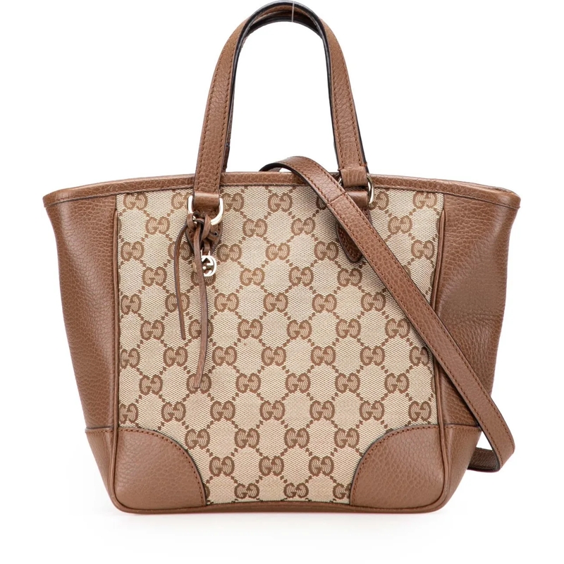 Gucci Schultertasche Small GG Canvas Bree Satchel braun