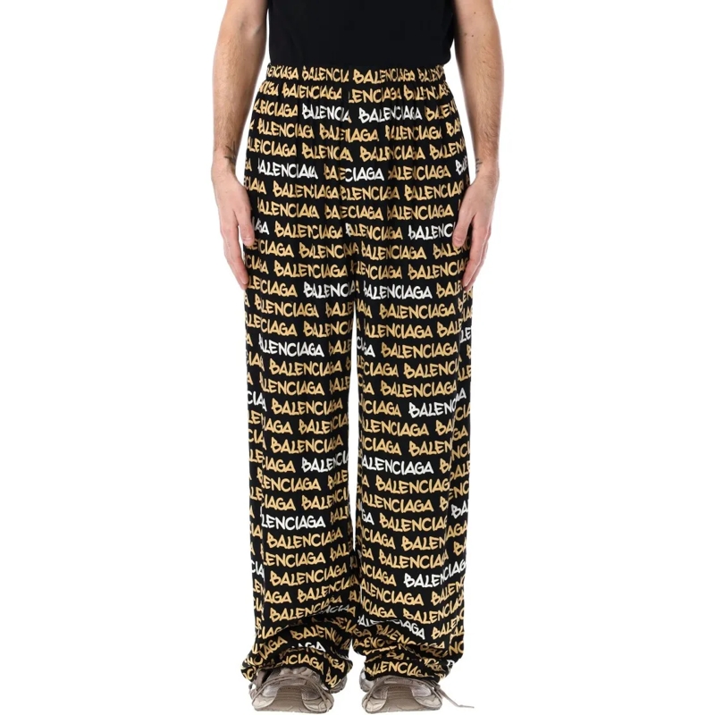 Balenciaga Anzugshose Allover Logo Pants Black