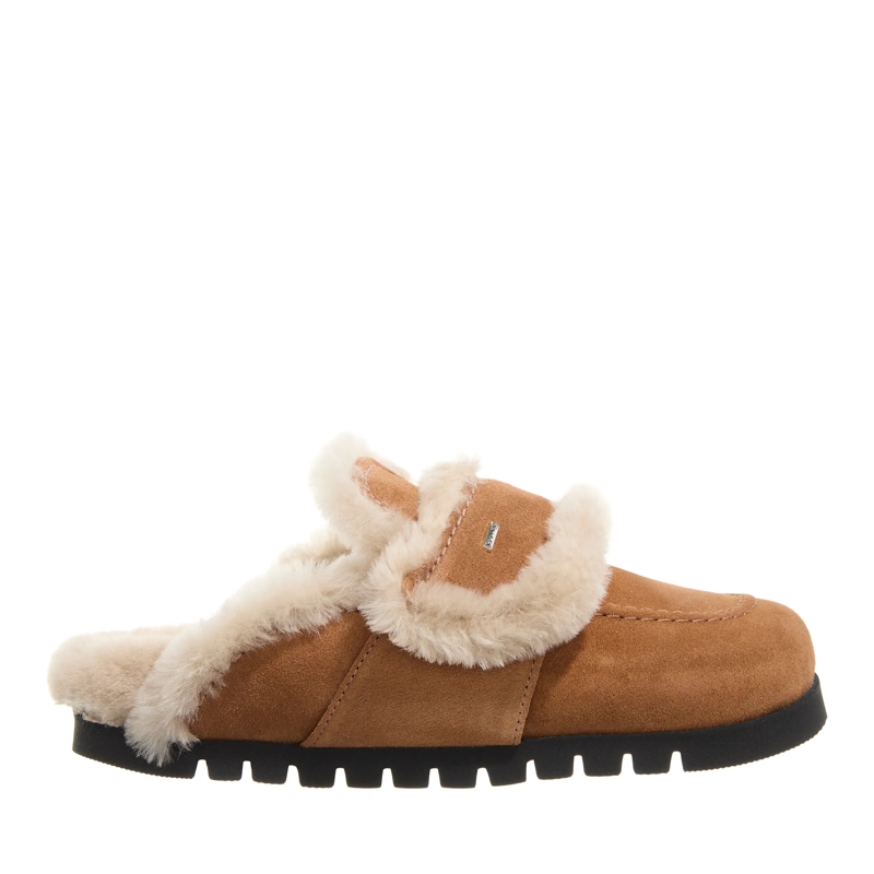 Nubikk Hausschuhe Teddy Fur Studs (L) Cognac Suede