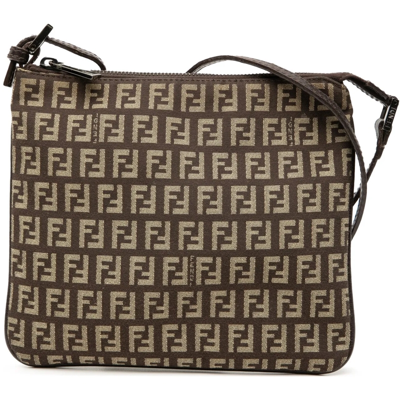 Fendi Schultertasche Zucchino Canvas Crossbody braun