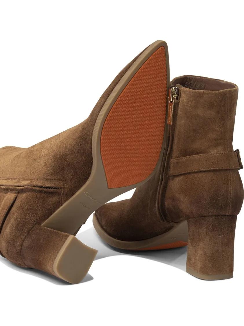 Thumbnail - Santoni Stiefel - Suede Ankle Boots 65Mm - Gr. 39,5 (EU) - in Braun - für Damen