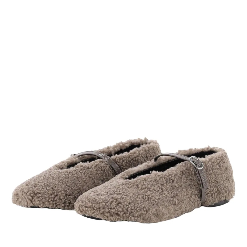Fabio Rusconi Ballerinas Mary-Jane Ballerinas mit Fell braun
