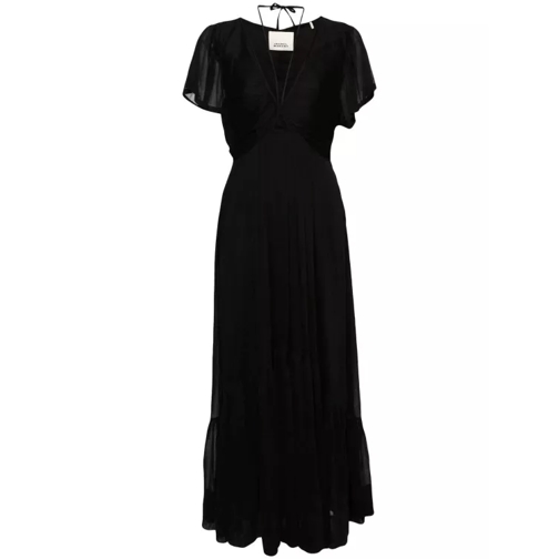 Isabel Marant Black Crepe Agathe Maxi Dress Black Maxiklänningar