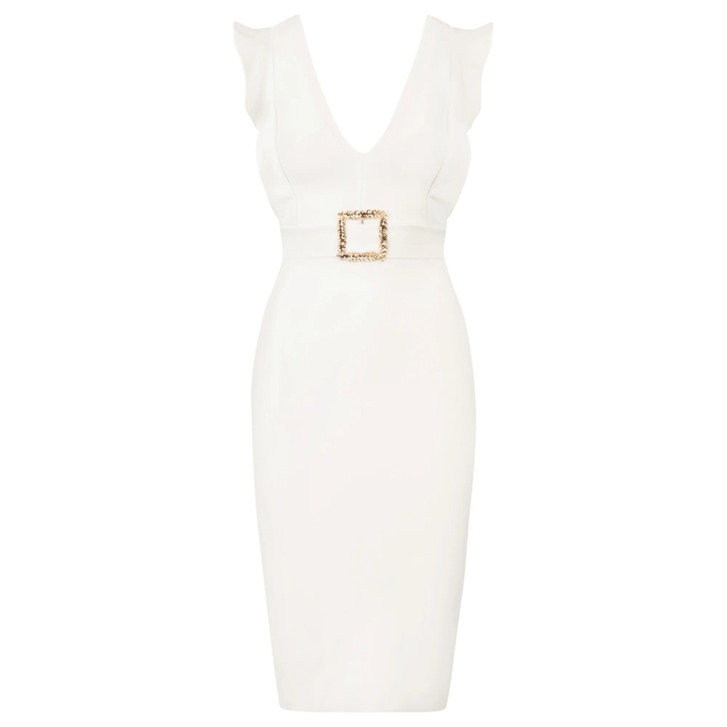 Kraimod Midikleid Bandagekleid weiss