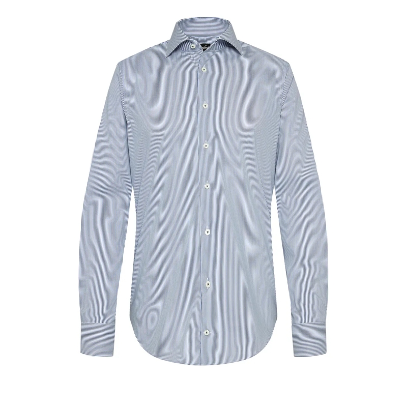 VAN LAACK Hemd Hemd Slim Fit Streifen dunkel-blau