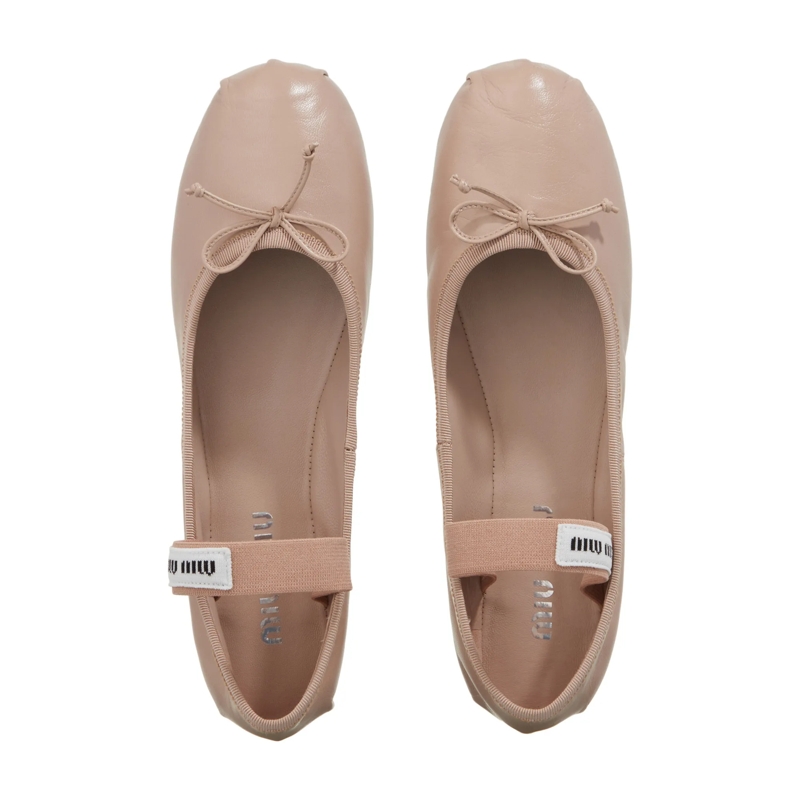 Miu Miu Ballerinas Leather Ballerinas Beige(Image 5)