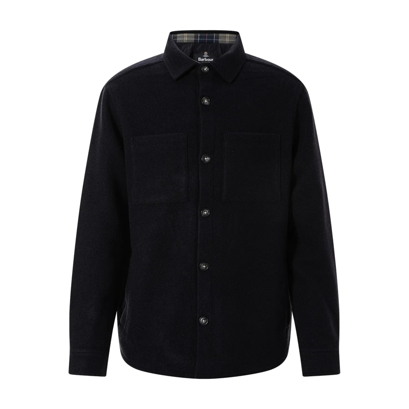 Barbour veste Overshirt Marltown aus Woll-Mix dunkelblau