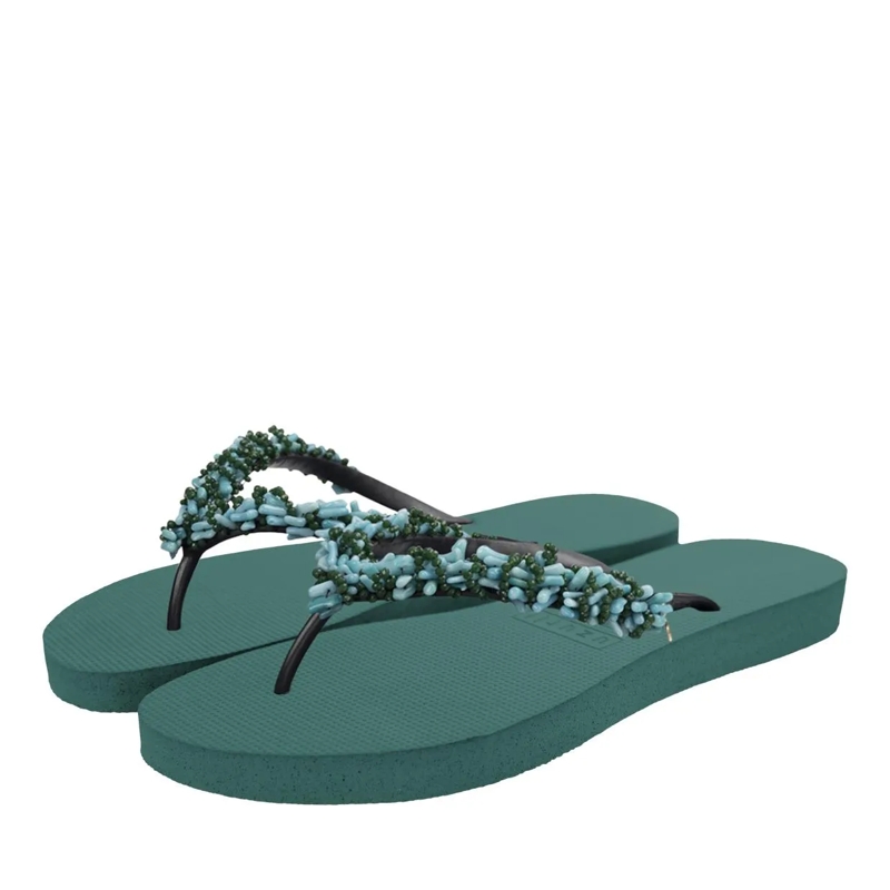 UZURII Flip Flops Zehentrenner Selena Diamond Silver natur