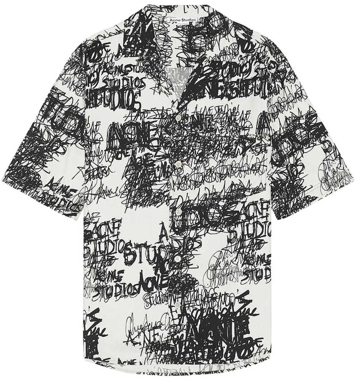 Thumbnail - Acne Studios - Acne Studios Printed button-up shirt - Größe 48 - weiß