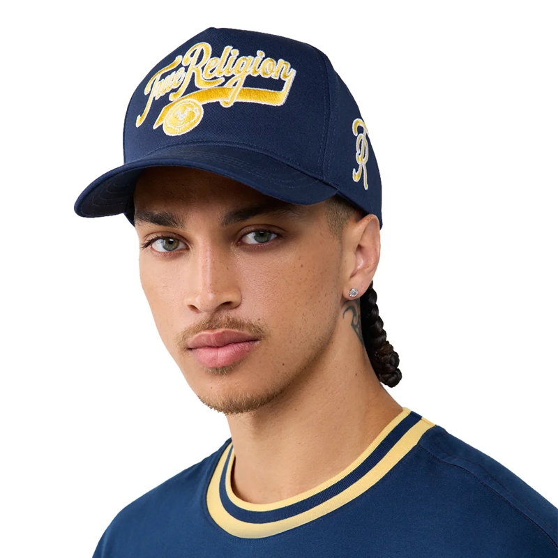 True Religion Hut - Cap mit Collgege-Spirit- Markater Schriftzug au blau(Image 2)