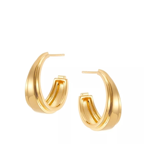 V by Laura Vann Angelina Chunky Medium Hoop Earrings Yellow Gold Ring