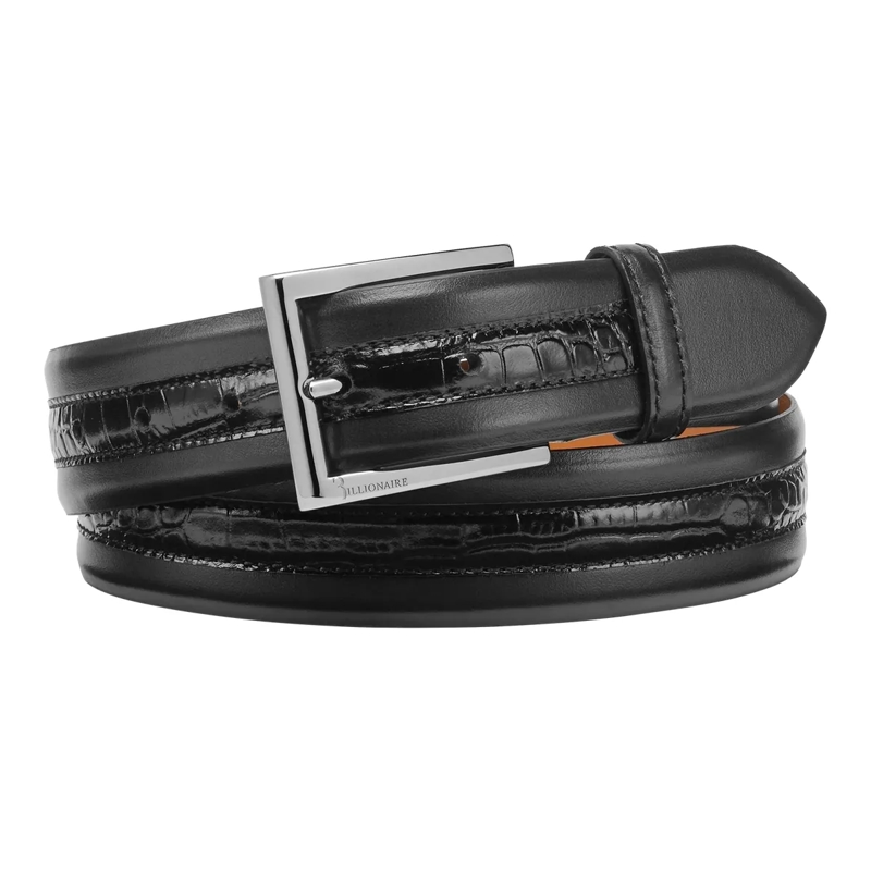 BILLIONAIRE Gürtel Gürtel Crocco Geprägt schwarz