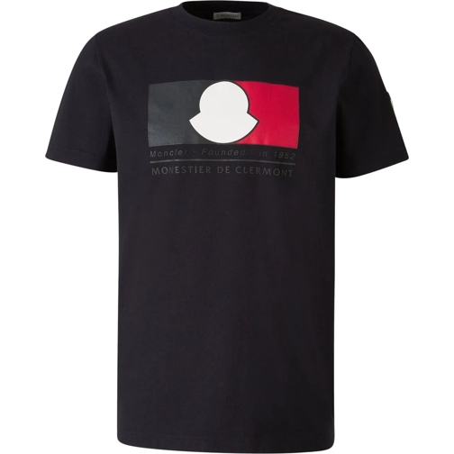 Moncler T-shirts Printed Cotton T-Shirt blau