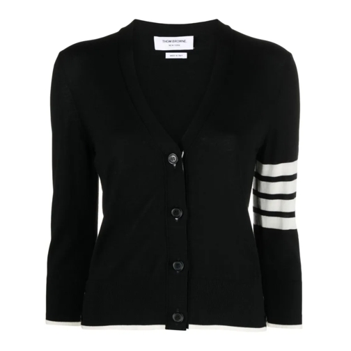 Thom Browne Vest Cardigan With 4-Stripe Detail Black