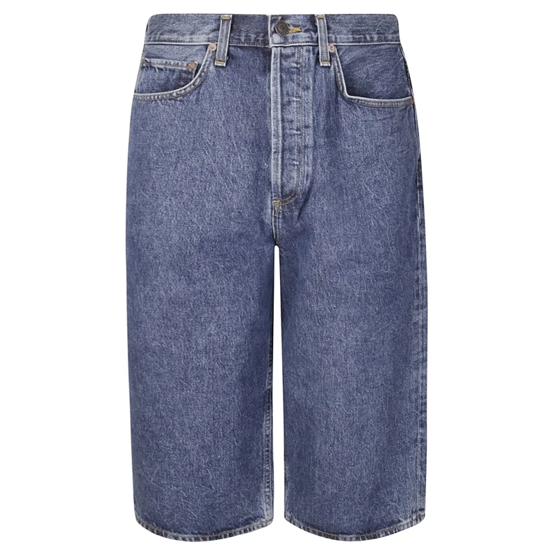 Agolde Jeans Beesley Shorts In Creased Indigo Blue