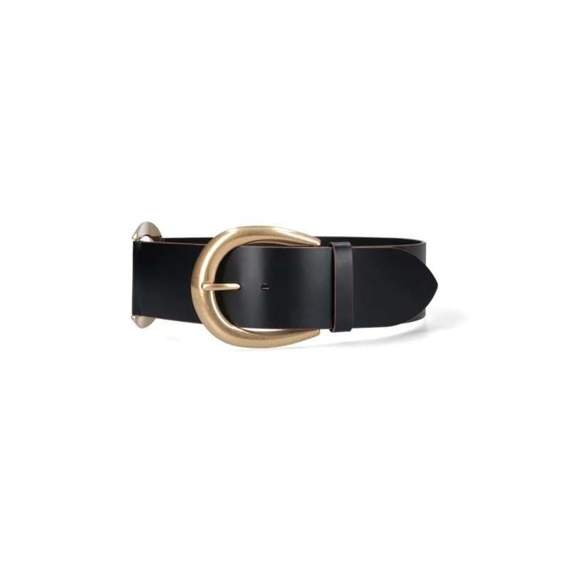 Chloé Riem Leather Belt With Buckle – Black Black
