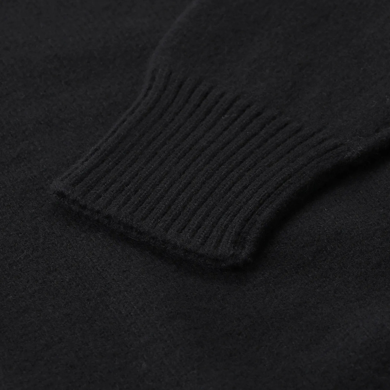 AMI Paris Strickjacke Heather Black Wool Cardigan With V-Neck And Signat Black(Image 10)
