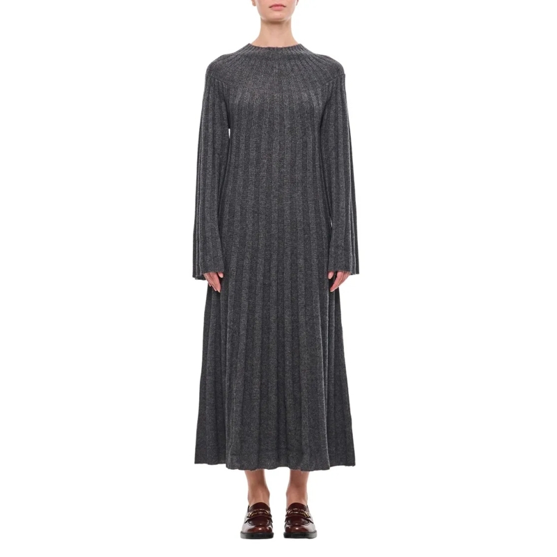 Loulou Studio Midi-jurk Irma Knit Dress Grey