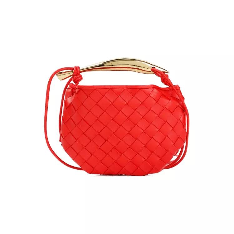 Bottega Veneta Crossbody Bags - Sardine Mini Red Brass Lamb Leather Handbag - Gr. unisize - in Rot - für Damen