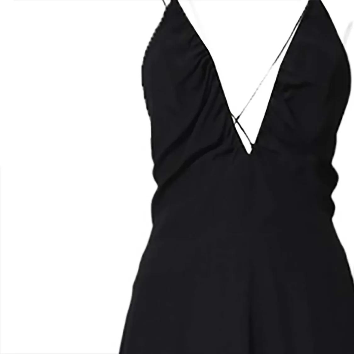 オールインワン・サロペット Aspesi Black Silk Crepe De Chine Long Dress Aspesi Black Silk Crêpe De Chine Long Dress Black