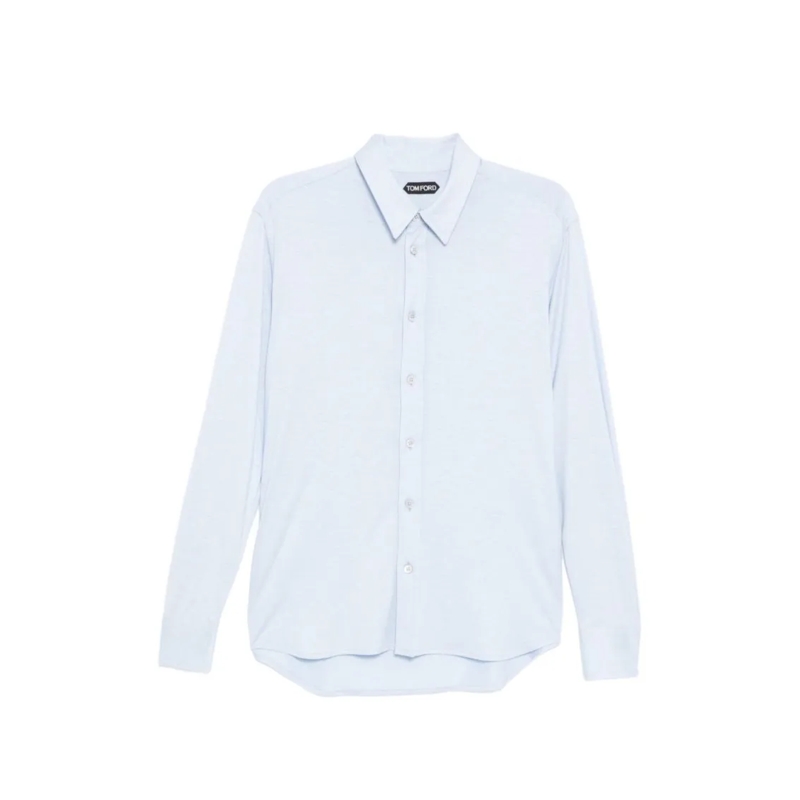 Tom Ford Chemise Soft Silk-Cotton Blend Shirt Purple