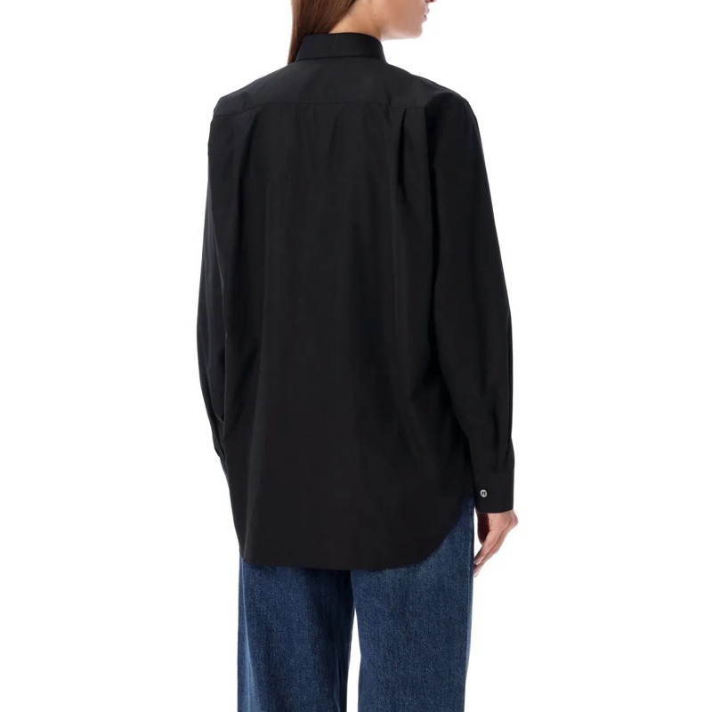 Comme des Garcons Hemd Red Heart Patch Shirt Black