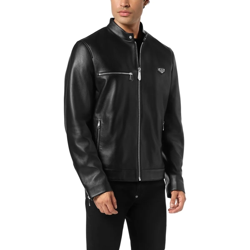 Philipp Plein Lederjacke Leder Biker schwarz(Image 3)