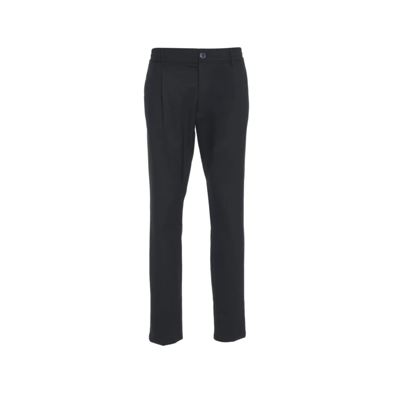 Cruna Chino Pleated Black Trousers With Tailored Cut Black