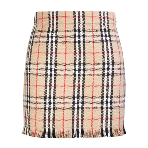 Burberry Iconic Vintage-Check Motif Skirt Neutrals 