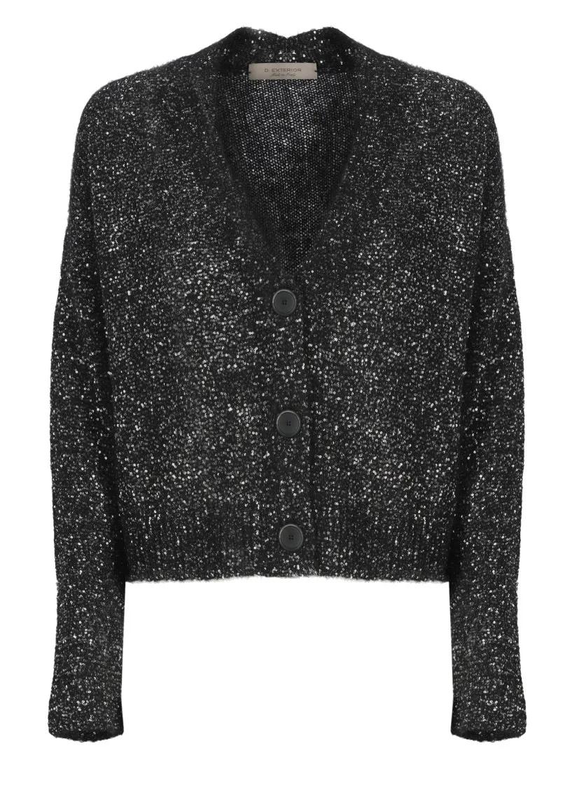 D. Exterior - Cardigan With Paillettes - Größe M - schwarz