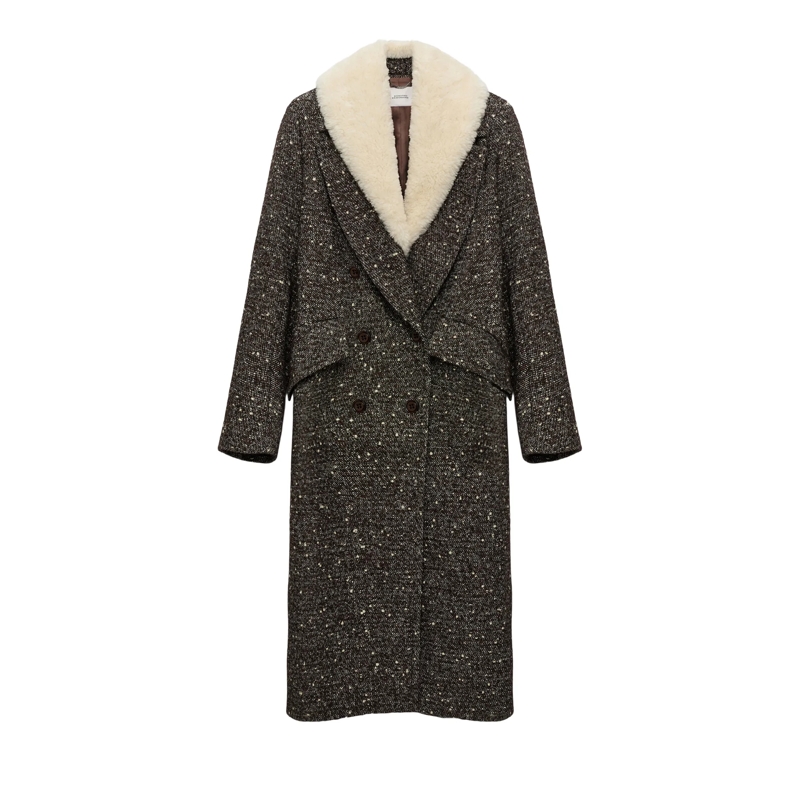 Dorothee Schumacher Übergangsjacke COZY ATTRACTION coat chocolate tweed