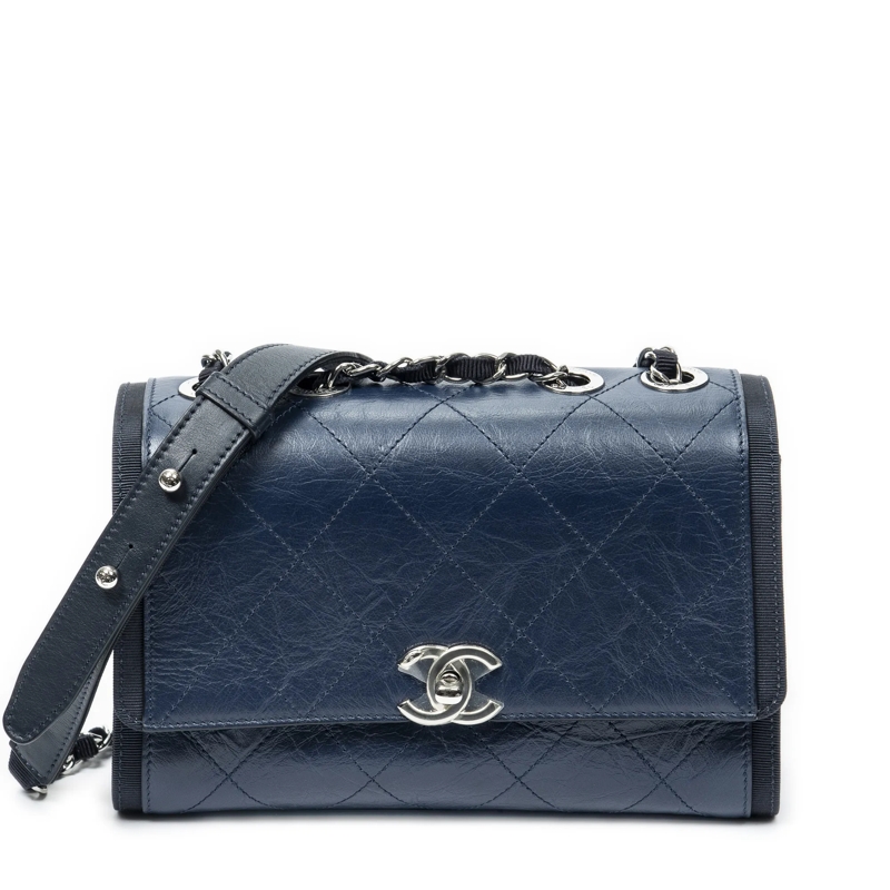 Chanel Crossbody Bag CC Single Flap marineblau