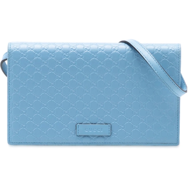 Gucci Schultertasche Microguccissima Wallet on Strap blau