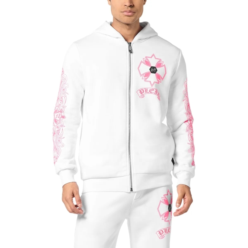 Philipp Plein Sweatjacke Hoodie Sweatjacket Chrome weiss(Image 3)