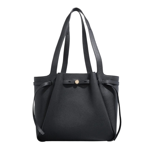 Tory Burch Shopping Bag Romy Pebbled Tote Black