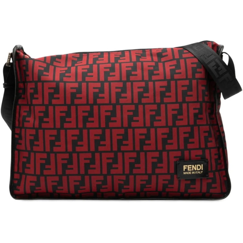 Fendi Schultertasche Zucca Nylon Crossbody rot