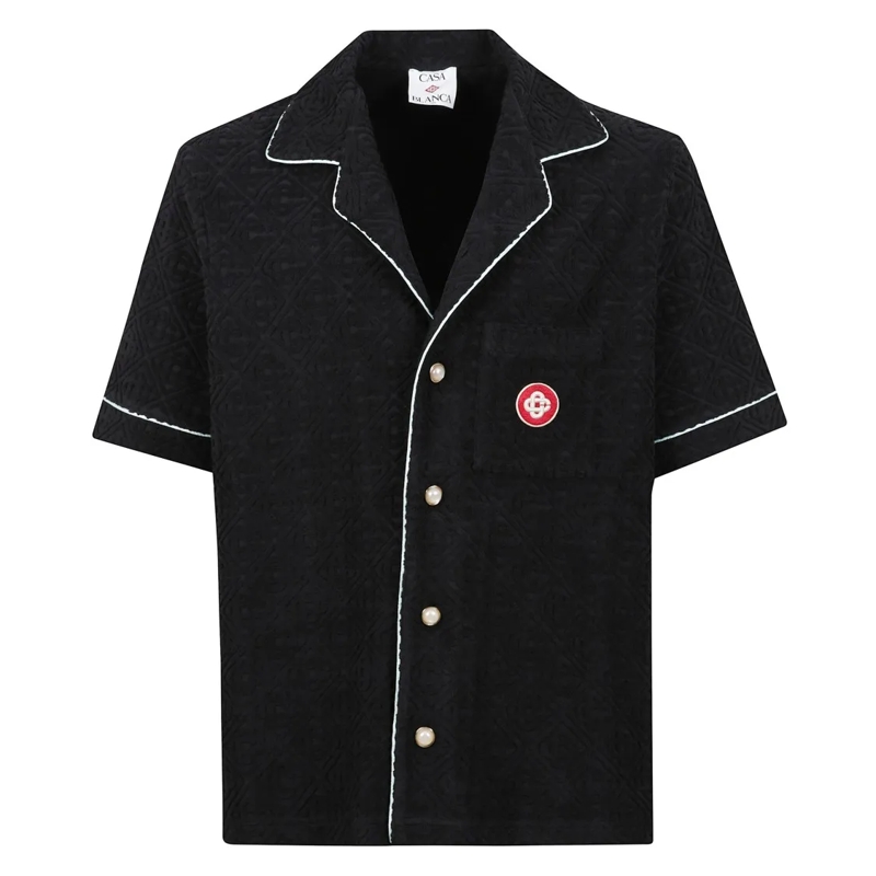 Casablanca Hemd Contrast-Trim Short-Sleeve Shirt Black