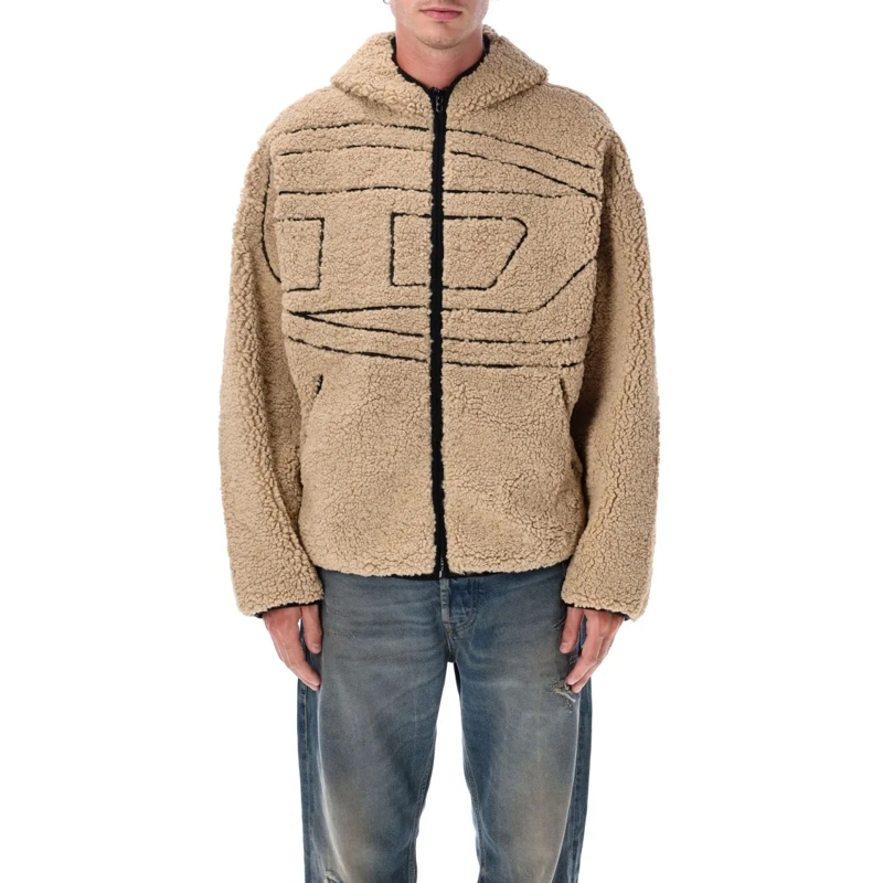 Diesel  S-Zat Teddy Zip Hoodie Neutrals