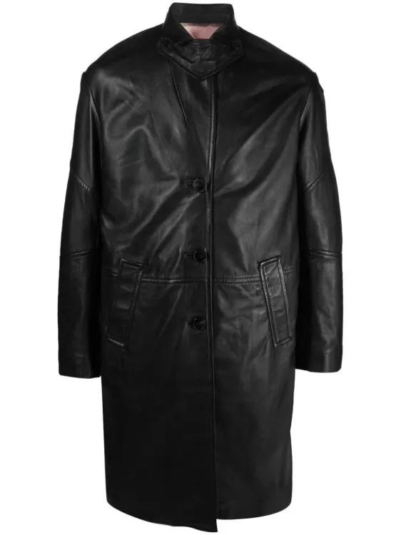 Zadig & Voltaire - Macari Buttoned Leather Coat - Größe S - black