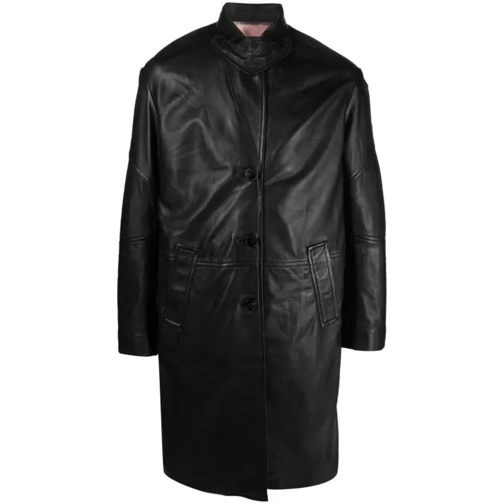Zadig & Voltaire Macari Buttoned Leather Coat Black 